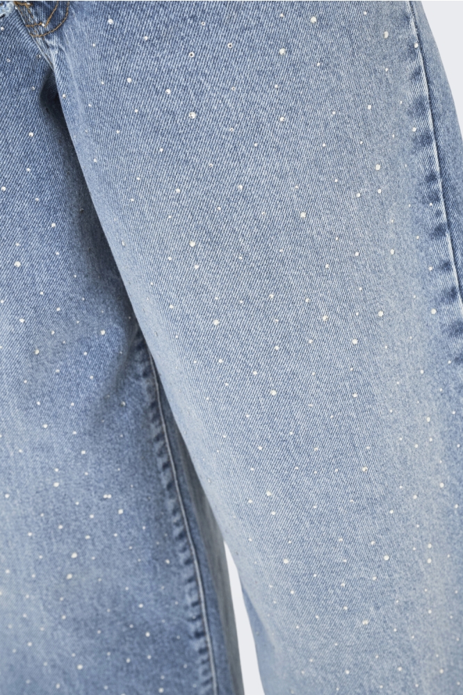 ONLGIANNA RHINEST MW STRAIGHT REA D 15357230 LIGHT BLUE DENIM/RHINESTONE